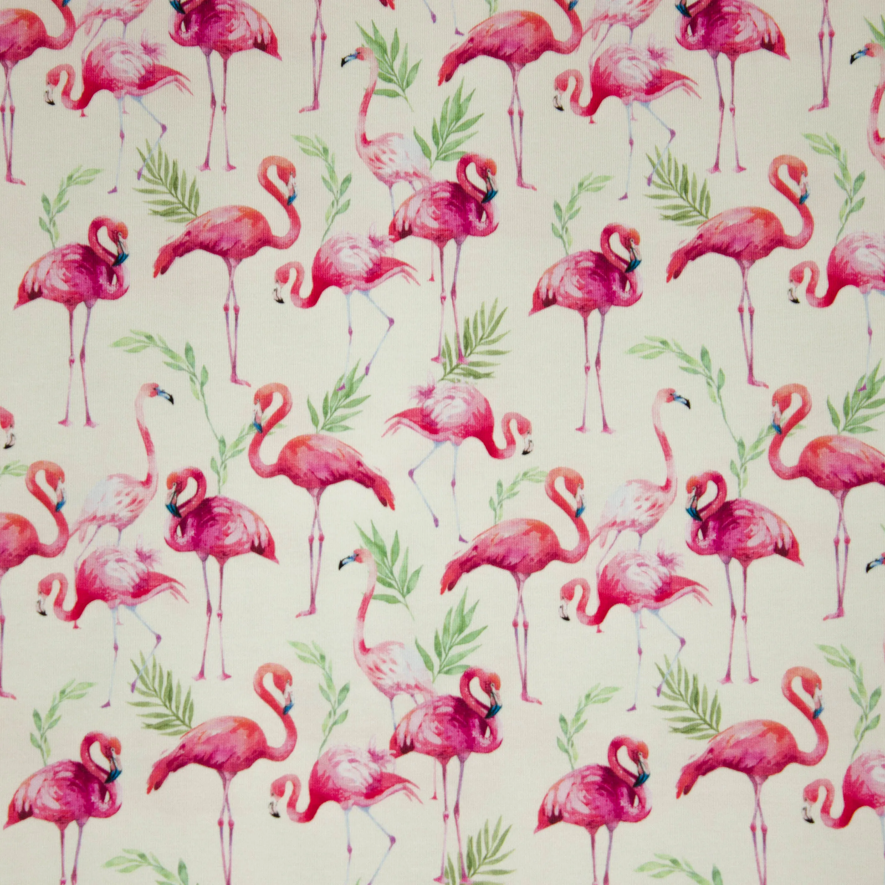 Tricot met flamingo's en boompjes